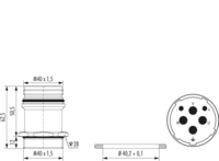 M40 Power panel connector, Circular Connector, Connector, M40, Power