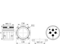 M40 Power panel connector, Circular Connector, Connector, M40, Power