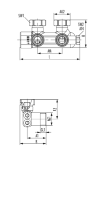 Diverter corner type lockable (one/two pipe)