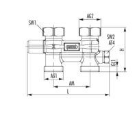 Umlenkstück Durchgangsform absperrbar (Ein-/Zweirohr)