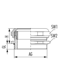 HSK-XL, Kabelverschraubung