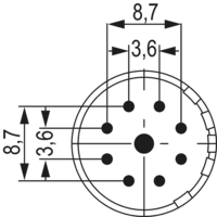 M23 Signal Insertions de contact – 9 pôles, Circular Connector, Connector, M23, Signal