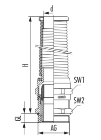 HSK-M-Flex, Kabelverschraubung