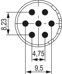 M23 Signal inserts – 7-pole, Circular Connector, Connector, M23, Signal