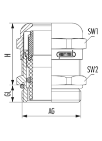 HSK-M-EMV, Kabelverschraubung