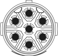 M16 Insertions de contact – 7 pôles, Circular Connector, Connector, M16