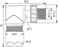 M12 Power Winkelkupplungssteckverbinder, Rundsteckverbinder, Steckverbinder, M12, Leistung