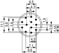 M23 Signal inserts – 12-pole, Circular Connector, Connector, M23, Signal