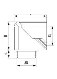 Klapp-Winkel mit O-Ring, Kabelverschraubung
