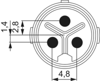 M16 inserts – 3-pole, Circular Connector, Connector, M16