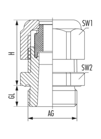 HSK-K-FLAKA, Kabelverschraubung