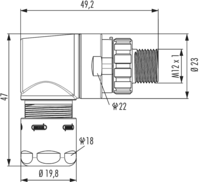 M12 Power Winkelkupplungssteckverbinder, Rundsteckverbinder, Steckverbinder, M12, Leistung