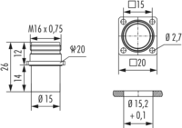 M16 panel connector, Circular Connector, Connector, M16