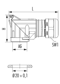 HSK-M-W, Kabelverschraubung