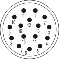 M23 Signal Insertions de contact – 16 pôles, Circular Connector, Connector, M23, Signal