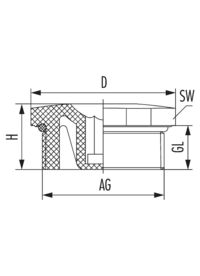 ﻿Bouchon V-Ex avec joint torique, Cable Gland