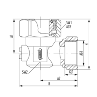 Einzelanschlussarmatur Eckform mit Innengewinde