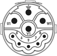 M23 Puissance Insertions de contact – 9 pôles, Circular Connector, Connector, M23, Power