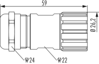 M23 Signal INOX Connecteur de câble, Circular Connector, Connector