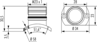 M23 Signal panel connector, Signal, M23, Circular Connector, Connector