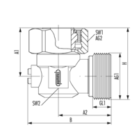 Einzelanschlussarmatur Eckform