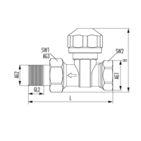 Thermostatventil Durchgangsform voreinstellbar
