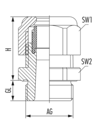 HSK-K, Kabelverschraubung