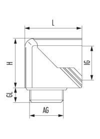 Klapp-Winkel mit O-Ring, Kabelverschraubung