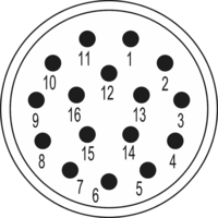 M23 Signal inserts – 16-pole, Circular Connector, Connector, M23, Signal