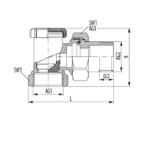 Rücklaufverschraubung Eckform regulierbar
