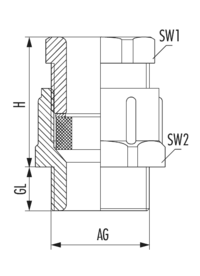 DIN 46320 Kunststoff, Kabelverschraubung