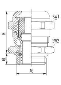 HSK-INOX-EMV, Kabelverschraubung