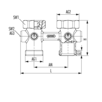 Zweirohranschlussblock Durchgangsform entleerbar