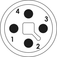 M12 Power Kontakteinsätze, Rundsteckverbinder, Steckverbinder, M12, Leistung