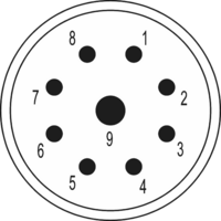 M23 Signal inserts – 9-pole, Circular Connector, Connector, M23, Signal