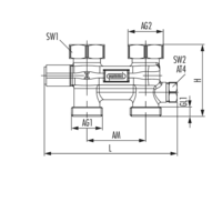 Umlenkstück Durchgangsform absperrbar (Ein-/Zweirohr)