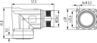 M23 Hybrid Typ 1 Gerätesteckverbinder