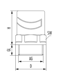 Polyamid-Fitting N, Kabelverschraubung