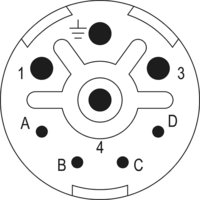 M23 Puissance Insertions de contact – 8 pôles, Circular Connector, Connector, M23, Power