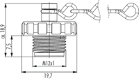 Schutzkappe mit Kette, Rundsteckverbinder, Steckverbinder, M12, Leistung