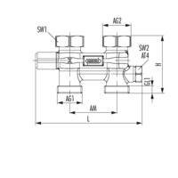 Umlenkstück Durchgangsform absperrbar (Ein-/Zweirohr)