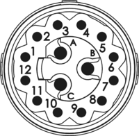 M16 Kontakteinsätze 12+3, Rundsteckverbinder, Steckverbinder, M16