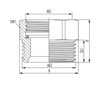 Reduction with internal thread