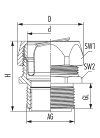 Metall-Fitting Pro, Kabelverschraubung