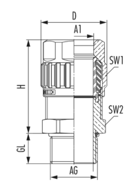 EXIOS +A2F nickel-plated brass, Cable Gland, EXIOS