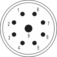 M23 Signal inserts – 9-pole, Circular Connector, Connector, M23, Signal