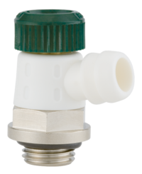 Outflow valve turnable with handwheel control