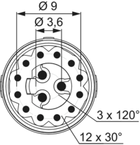 M16 Insertions de contact – 15 pôles, Circular Connector, Connector, M16