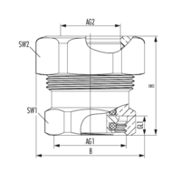 Steel pipe adapter with Eurocone internal thread