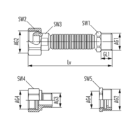 Flexibler Heizkörperanschluss mit Reduzierung